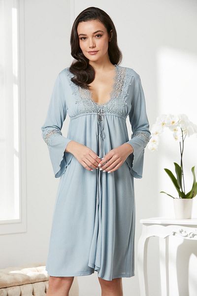 Pierre Cardin طقم بيجامة من القطن الممشط لباس النوم طقم شورت مكون من 6 قطع طقم مهر الزفاف - 5325