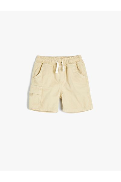 Koton Cotton Waist Tie Shorts - Pocketed