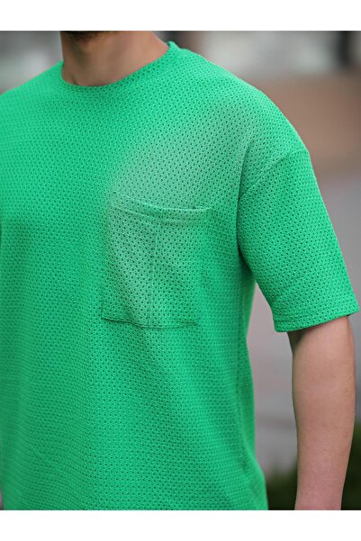 Valiberta Πλεκτό μπλουζάκι Oversize με λεπτομέρεια τσέπης - Πράσινο