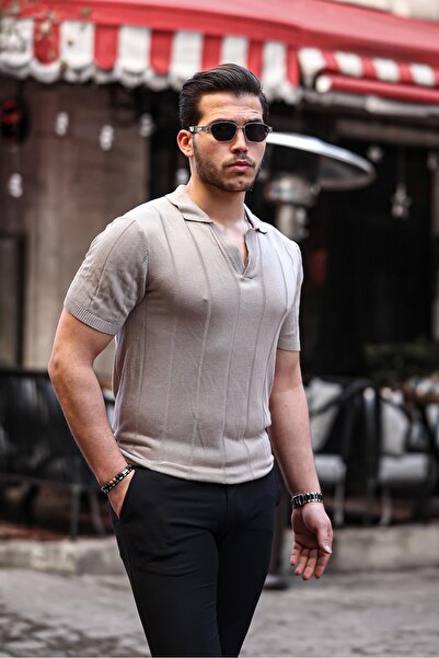 Valiberta Viscose V-Neck Comfortable Knitwear - Beige