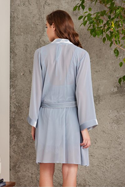Pierre Cardin Dantelli Kadife Kadın Sabahlık Tulum Takım - 4800 Mist