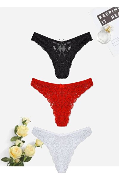 yokyokcollection wildcat Brazilian Dantelli Γυναικεία Σλιπ 3 τεμάχια