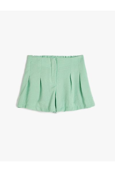 Koton Kurze, plissierte Overknee-Shorts mit elastischem Bund