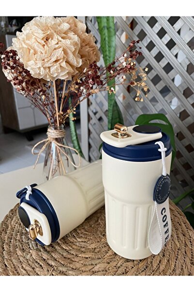 PiyaCraft Isı Göstergeli Paslanmaz Çelik Bardak Termos 410 ml Mavi