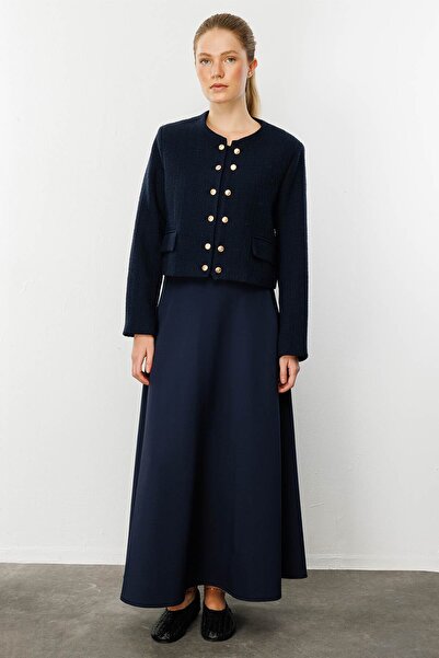 Hooopstore Fustă Scuba - Albastru Marin