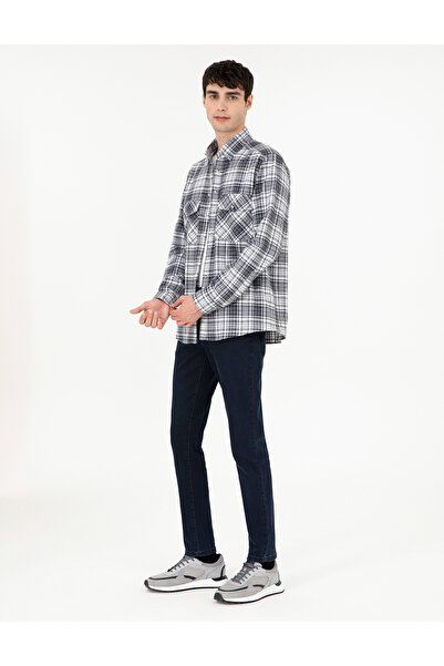 Pierre Cardin Lacivert Klasik Yaka Çift Cepli Regular Fit Gömlek Ceket 50292345-VR033