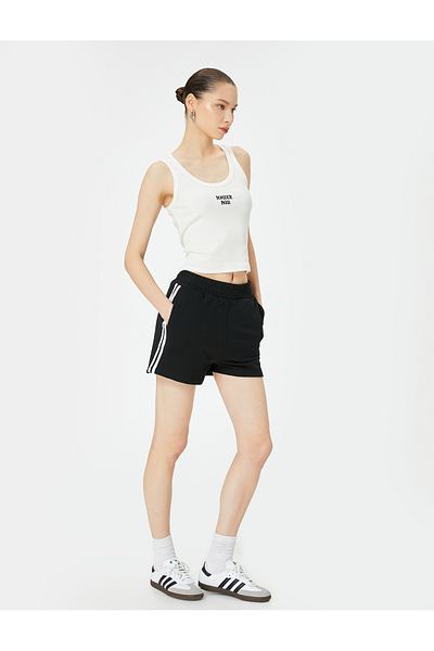 Koton Corded Cotton Slim Fit Athlete - U Collar with Processing Detail