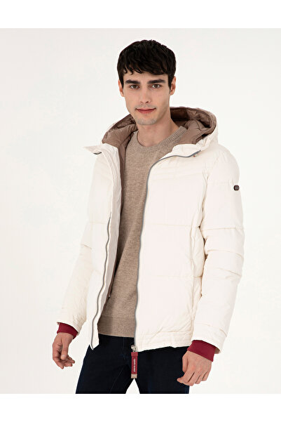 Pierre Cardin Ekru Kapüşonlu Dolgulu Mont 50292905-VR019