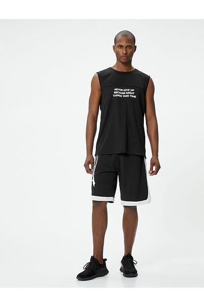 Koton Sports Tank Top Slogan Printed Crew Neck Αμάνικο