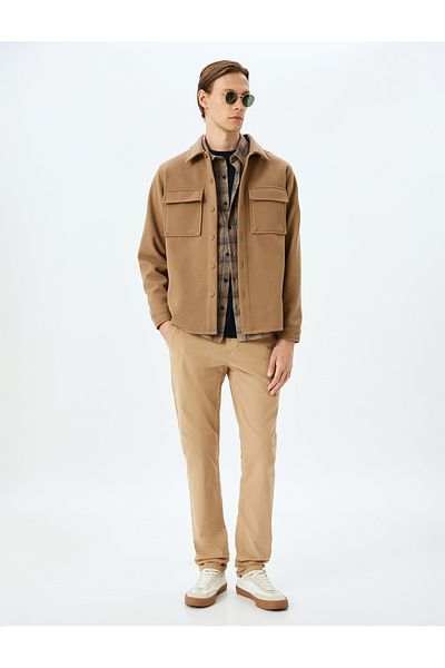 Koton Βαμβακερό παντελόνι Gabardine Slim Fit