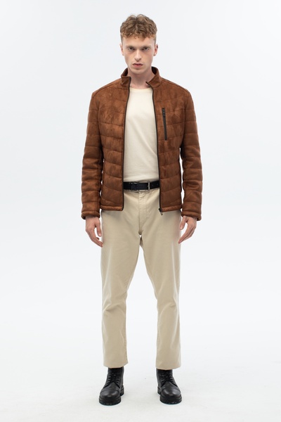 ABOUT US Ανδρικό σουέτ παλτό με επένδυση κανονικής εφαρμογής # 4390