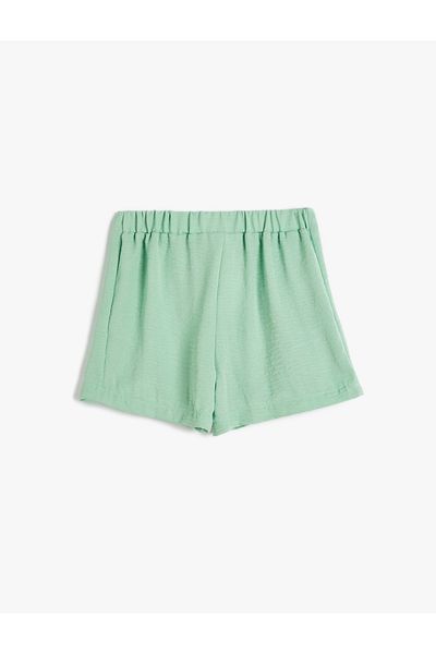 Koton Kurze, plissierte Overknee-Shorts mit elastischem Bund