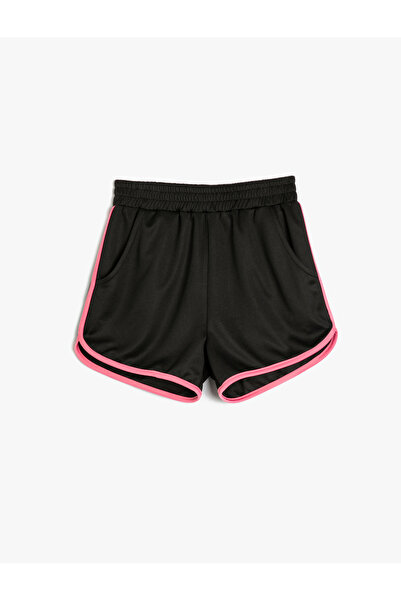 Koton Mini Şort Beli Lastikli Cepli Biyeli