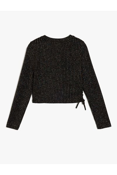 Koton Shiny Crew Neck Long Sleeve Blouse