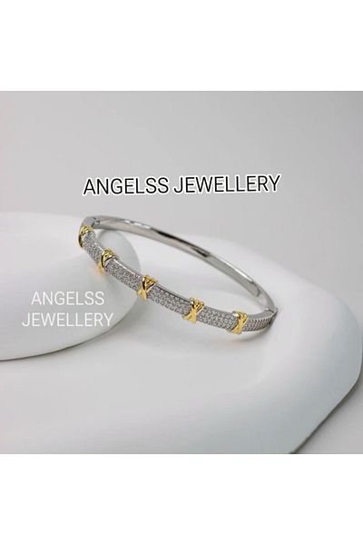 ANGELSS JEWELLERY Xoxo Tiff Zircon Stone Handcuff Bracelet - Brand Model