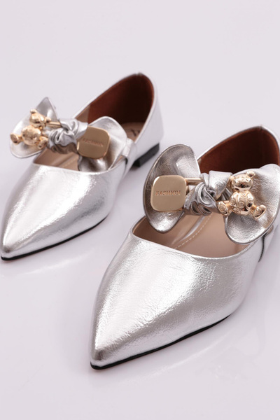 DGN Γυναικεία Μπαλαρίνα Ασημί Μεταλλικό 4116535