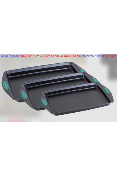 AROW Twig Silikon Tutmalı 3'lü Fırın Tepsisi