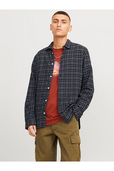 Jack & Jones Jorjoshua Flannel Check Shirt - Ls Ln 12260776   Cloud Dancer