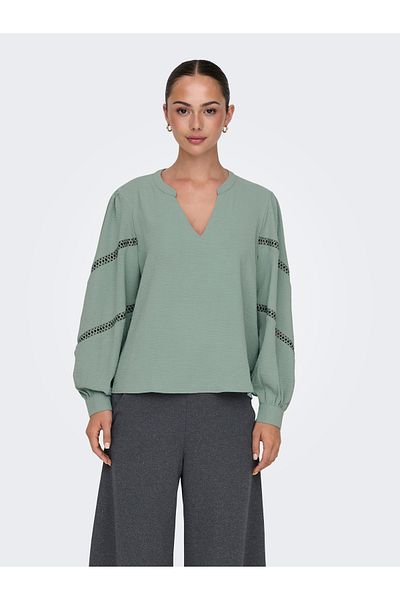 JDY Jdylion Life L/S V-Neck Volume Top Wvn 15333336   Black