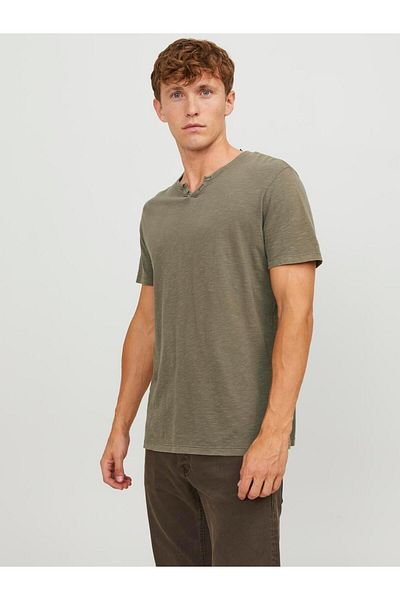 Jack & Jones Jack Jones T-Shirt Split Neck 12164972-GRN