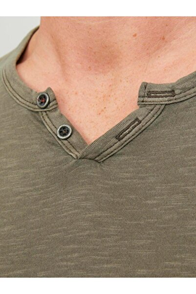 Jack & Jones Jack Jones T-Shirt Split Neck 12164972-GRN