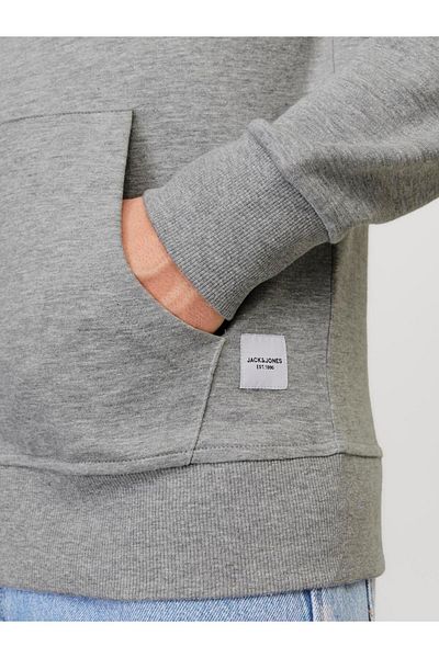 Jack & Jones Jack&jones Kapüşonlu Fermuarlı Gri-melanj Erkek Sweatshirt 12181901