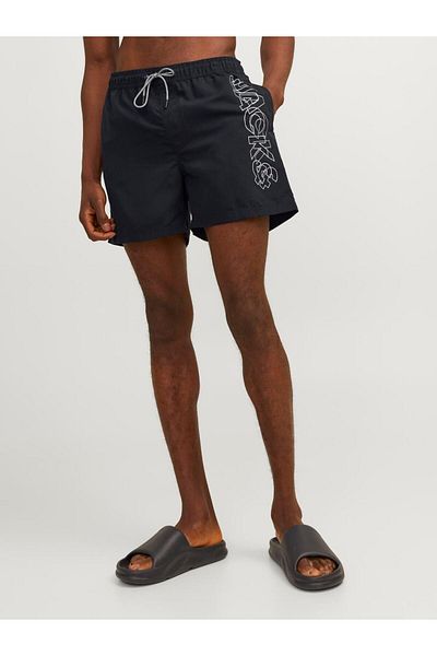 Jack & Jones شورت سباحة رجالي أسود بقصة عادية من Jack&Jones 12253118 .