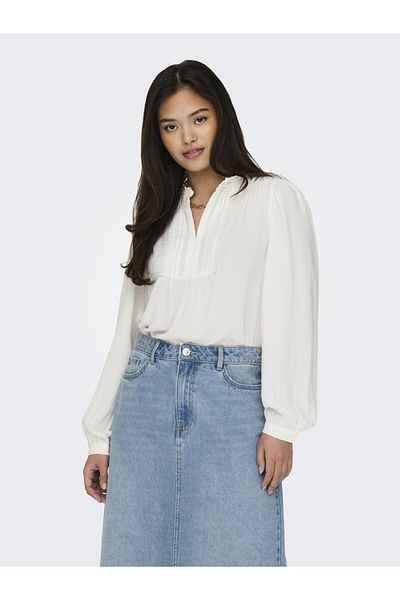 JDY Jdyrachel L/S Pintuck Top Wvn 15323274   Cloud Dancer