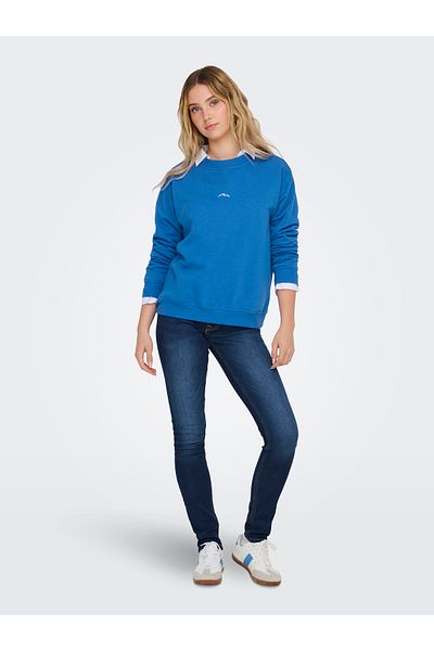 JDY Jdyjenny Directory Blue L/S Print Sweatshirt - Jrs Exp 15346074