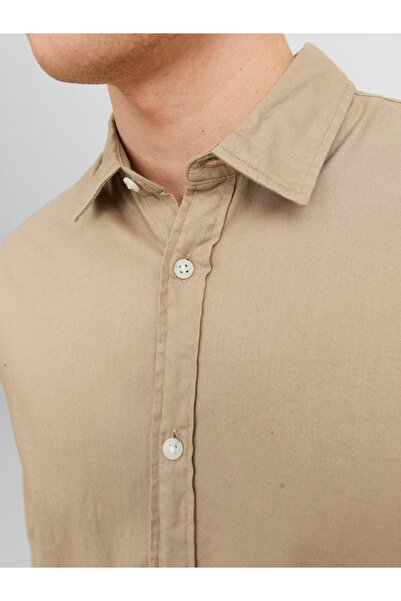 Jack & Jones Men's Jack & Jones Slim Fit Checkered Shirt - Beige