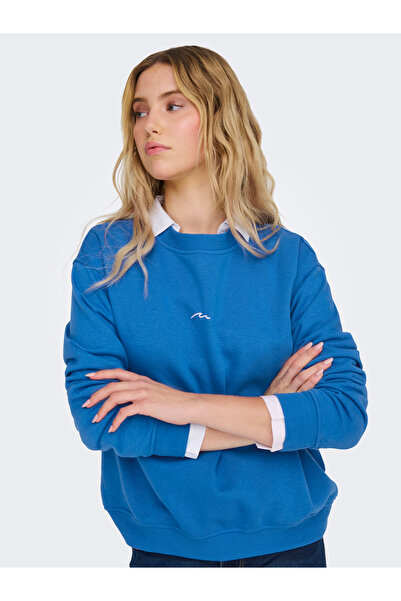 JDY Jdyjenny Directory Blue L/S Print Sweatshirt - Jrs Exp 15346074