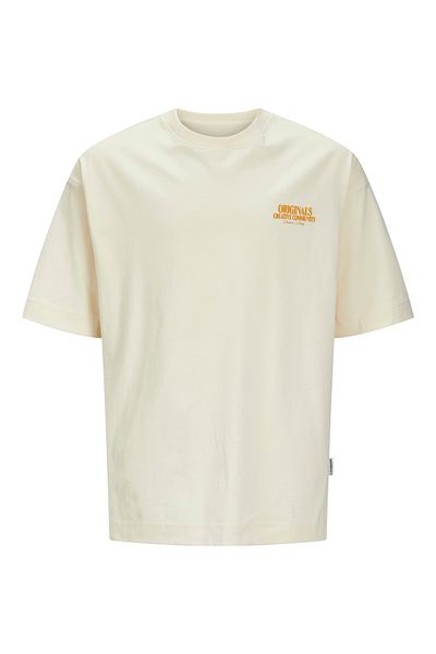 Jack & Jones JORROXBURY TYPE TEE SS CREW NECK JNR 12275948 Antique White