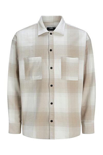 Jack & Jones JCOREFLEX DARREN OVERSHIRT LS STYD AW24 12277381   راقص السحابة