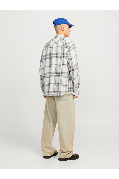 Jack & Jones Jorjoshua Flannel Check Shirt - Ls Ln 12260776 Cloud Dancer