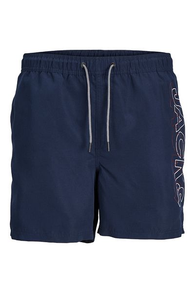 Jack & Jones Jack&Jones Regular Fit Herren-Badeshorts in Marineblau mit Schriftzug 12253118