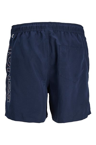 Jack & Jones Jack&Jones Regular Fit Herren-Badeshorts in Marineblau mit Schriftzug 12253118