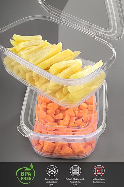 Meleni Home 12 Pieces 1Lt Storage Container - Non-Breathable, Leak-Proof and Deep Freezer with Lid