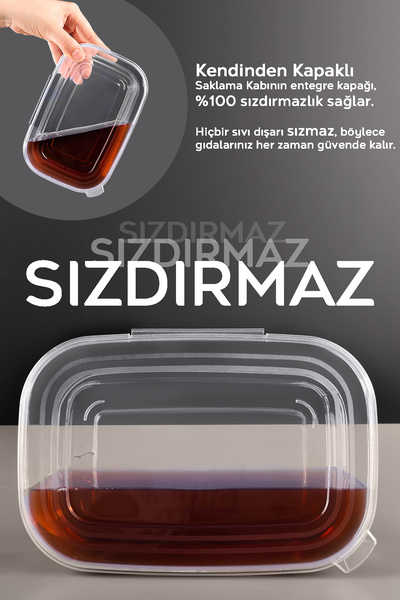 Meleni Home 15 Pieces of Leak-Proof Self-Covered Storage Container Suitable for Deep Freezer Airtight Organizer 1Lt