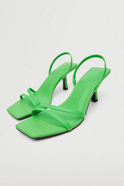 MANGO Woman Grüne Sandalen
