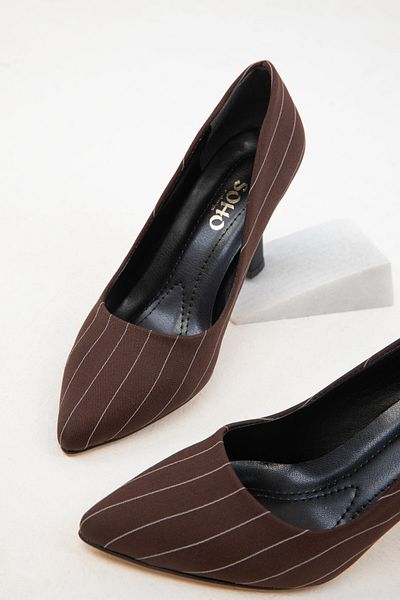 SOHO Brown Women's Classic Heeled Shoes - 19865 Model