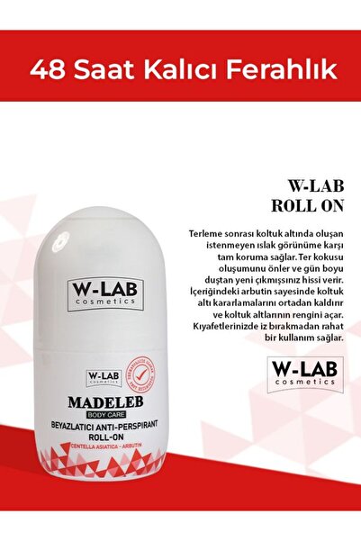 W-Lab Cosmetics Madeleb Krem 40 ml ve  Madeleb Roll On 50 ml  Set