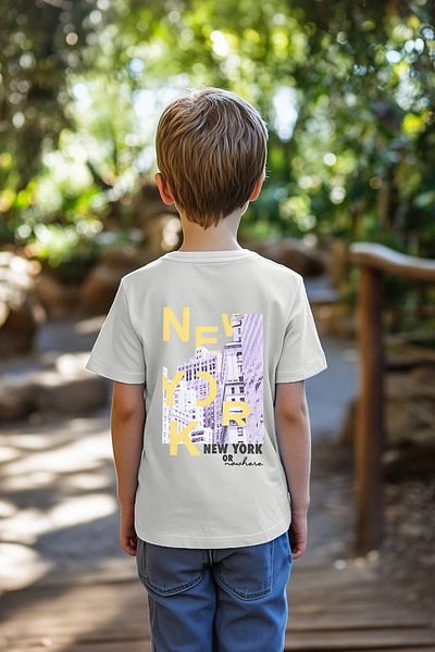 TRENDYOLKIDS Сіра футболка для хлопчиків з принтом на спині Orme TKDAW25TS00027
