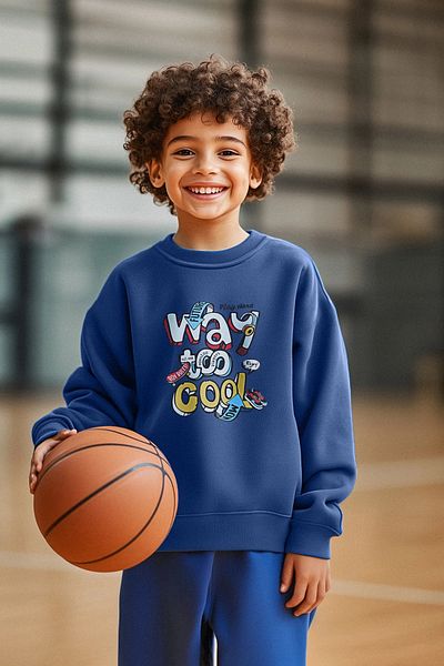 TRENDYOLKIDS Hanorac tricotat cu slogan pentru băiat Indigo TKDAW25SW00026