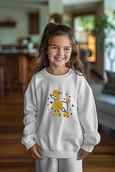 TRENDYOLKIDS Bavlněná mikina s potiskem Ecru*001 – Tkdaw25Sw00011