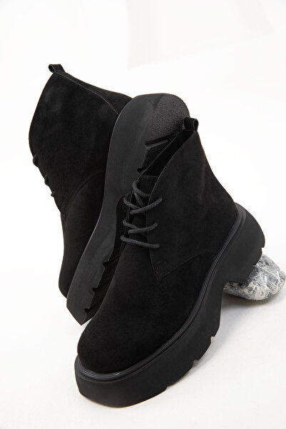 SOHO Siyah Süet Kadın Bot & Bootie 19928