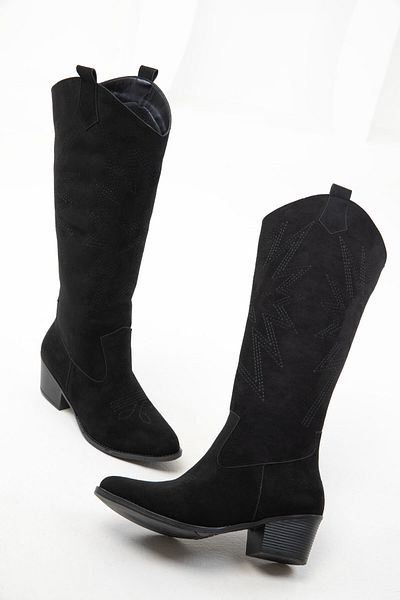 SOHO Damenstiefel aus schwarzem Wildleder 19920