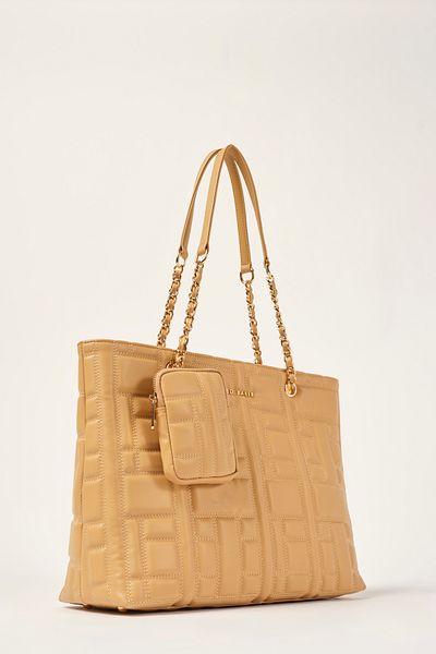 Ted Baker Camel Tb Quilted Chain Strap Detailed Shopping Bag 1353