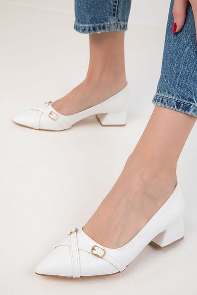 SOHO 19572 Modell Weiße klassische Damenschuhe mit Absatz
