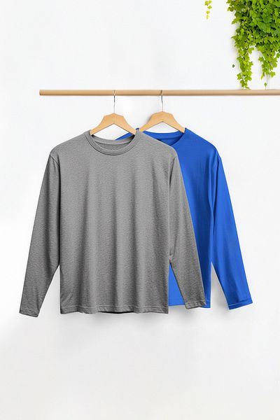 Trendyol Collection Indigo-Grey Slim Fit Crew Neck Plus Size T-Shirt - Pack of 2 100% Cotton Tmnaw25Bf00003