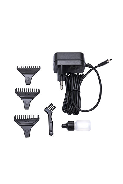 POWERTEC TR-2727 Black Profesyonel Type-C Şarjlı Sakal Ense Çizim Tıraş Makinesi